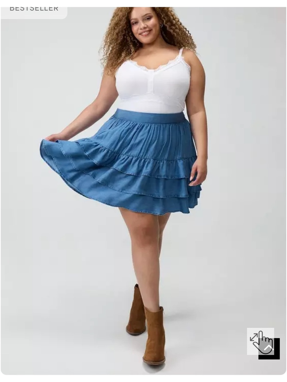 torrid Blue Tiered Skater Mini Skirt